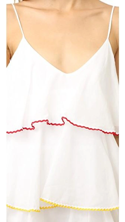 Shop Lisa Marie Fernandez Midi Tier Flounce Dress In White