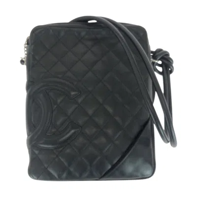 Pre-owned Chanel Black Leather Pochette Shoulder Bag ()