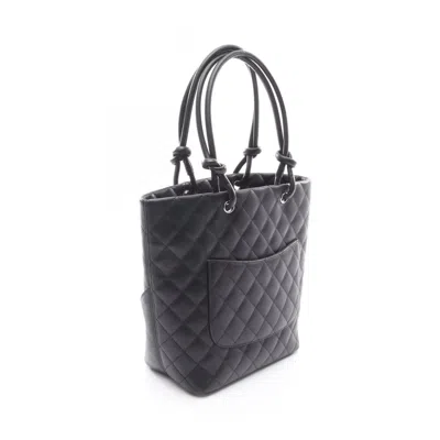 Pre-owned Chanel Black Leather Tote Bag ()