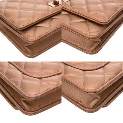Pre-owned Chanel Bronze Pink Leather Shoulder Bag ()