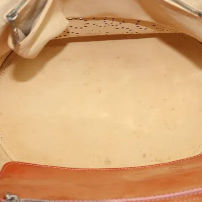 Pre-owned Chanel Cc No.5 Shopping Tote Perforated Patent Orange Patent_leather Handbag ()