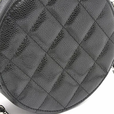 Pre-owned Chanel Matelasse Black Grained Calfskin Pochette Shoulder Bag ()