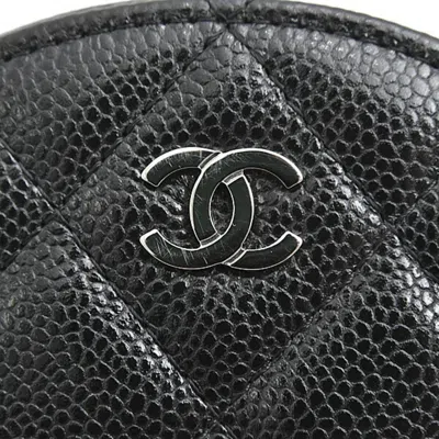 Pre-owned Chanel Matelasse Black Grained Calfskin Pochette Shoulder Bag ()