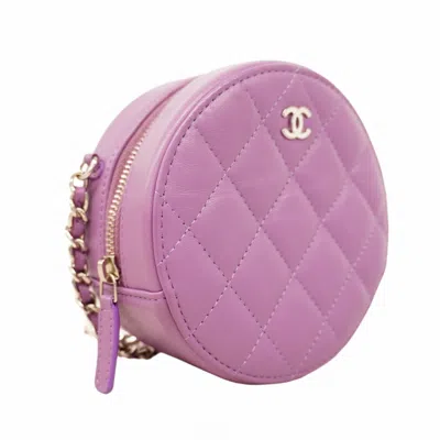 Pre-owned Chanel Purple Leather Shoulder Bag ()