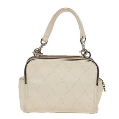Pre-owned Chanel Ultimate Soft Frame Bag Quilted Calfskin White Leather Handbag ()