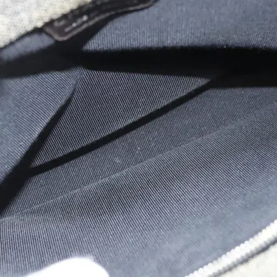 Pre-owned Chanel Vintage Chocolate Bar Metal Ring Tote Quilted Canvas Gray Canvas Handbag ()