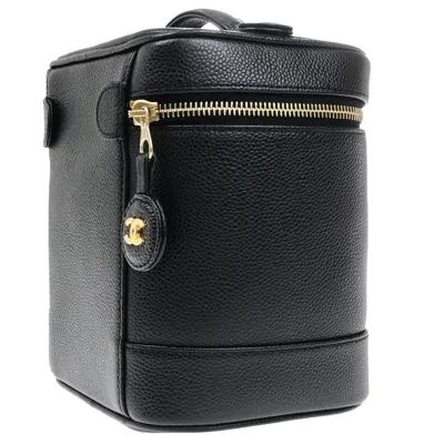 Pre-owned Chanel Vintage Timeless Cosmetic Case Caviar Black Calfskin Handbag ()
