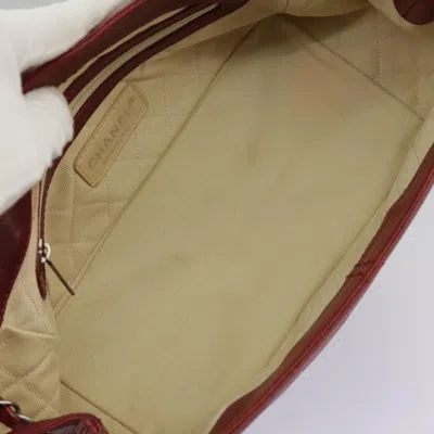 Pre-owned Chanel Vintage Logo Accordion Flap Bag Caviar Beige Leather Handbag () In Sand