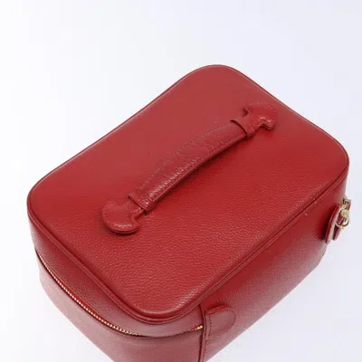 Pre-owned Chanel Vintage Timeless Zip Around Vanity Case Caviar Red Calfskin Handbag ()