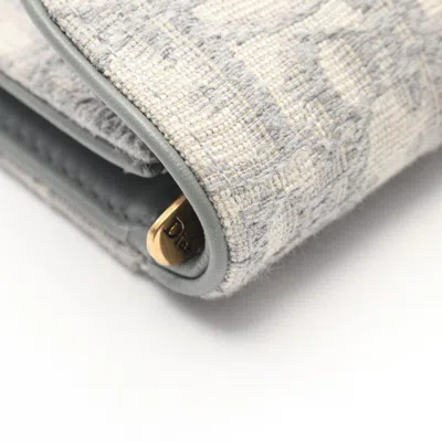 Pre-owned Dior Christian  Gray Canvas Leather Wallet (tri-fold) ()