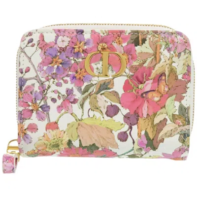 Pre-owned Dior Christian  Multi-color White Leather Wallet (bi-fold) ()