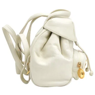 Pre-owned Dior Christian  White Leather Backpack ()