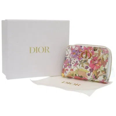Pre-owned Dior Christian  Multi-color White Leather Wallet (bi-fold) ()