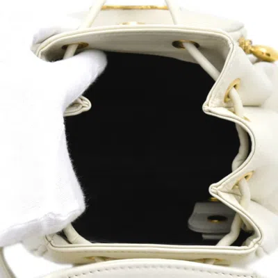 Pre-owned Dior Christian  White Leather Backpack ()