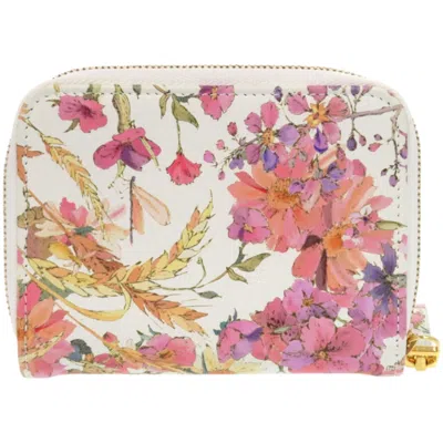 Pre-owned Dior Christian  Multi-color White Leather Wallet (bi-fold) ()