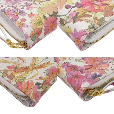 Pre-owned Dior Christian  Multi-color White Leather Wallet (bi-fold) ()