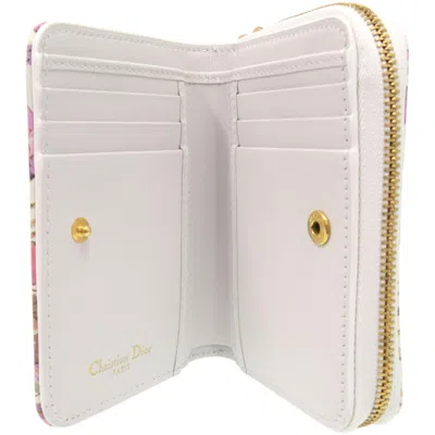 Pre-owned Dior Christian  Multi-color White Leather Wallet (bi-fold) ()