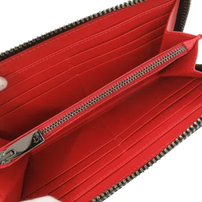 Pre-owned Christian Louboutin Gray Leather Long Wallet (bi-fold) ()