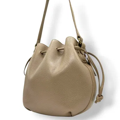 Pre-owned Coach Beige Grayish Leather Shoulder Bag ()