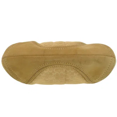 Pre-owned Coach Beige Yellow Canvas Suede Shoulder Bag () In Multi