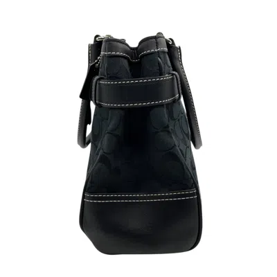 Pre-owned Coach Black Canvas Leather Tote Bag ()