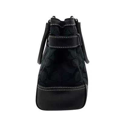 Pre-owned Coach Black Canvas Leather Tote Bag ()