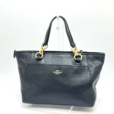 Pre-owned Coach Black Leather Handbag Shoulder Bag Tote Bag ()