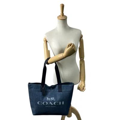 Pre-owned Coach Blue Denim Handbag Shoulder Bag Tote Bag ()