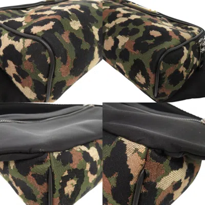Pre-owned Dolce & Gabbana Black Camouflage Khaki Canvas Nylon Fanny Pack Sling Bag ()