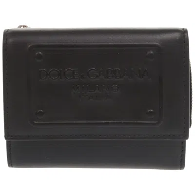 Pre-owned Dolce & Gabbana Black Leather Wallet (tri-fold) ()