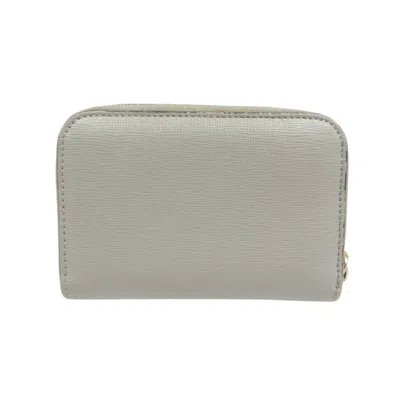 Pre-owned Fendi Beige Pink Gray Beige Leather Coin Purse/coin Case ()