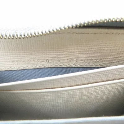 Pre-owned Fendi Beige Pink Gray Beige Leather Coin Purse/coin Case ()