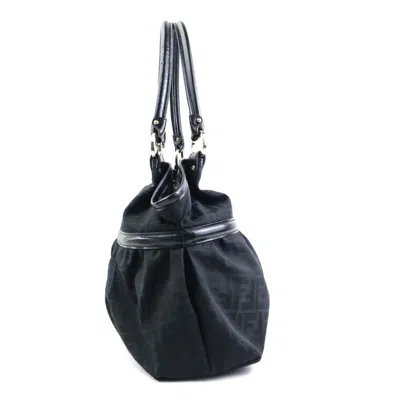 Pre-owned Fendi Black Canvas Leather Shoulder Bag ()