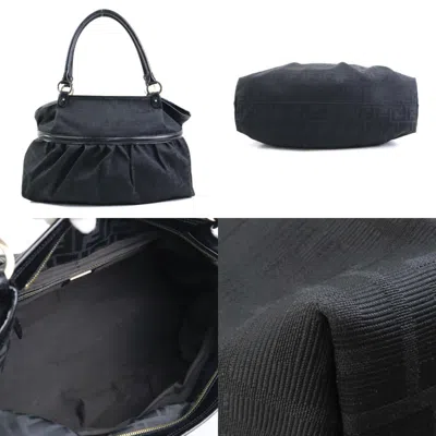 Pre-owned Fendi Black Canvas Leather Shoulder Bag ()