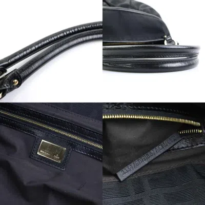 Pre-owned Fendi Black Canvas Leather Shoulder Bag ()