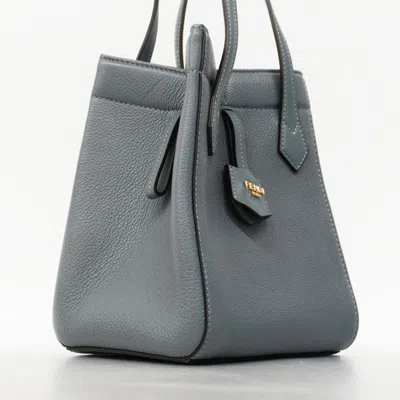 Pre-owned Fendi Blue Gray Leather Shoulder Bag () In Multi