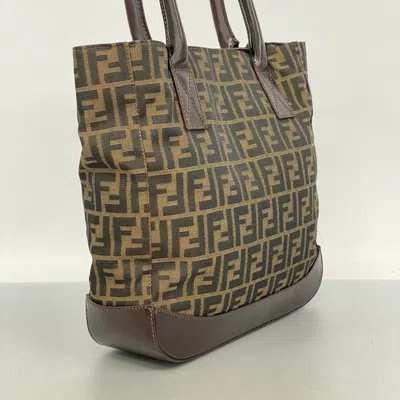 Pre-owned Fendi Brown Nylon Canvas Tote Bag ()