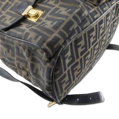 Pre-owned Fendi Backpack Daypack Zucca Canvas Brown Canvas Backpack Bag ()