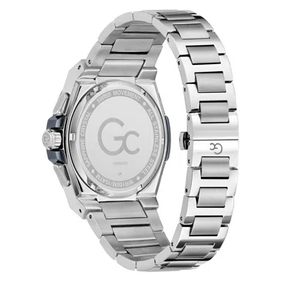 Gc Gray Stainless Steel Dress Watch In Metallic