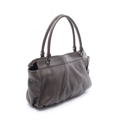 Pre-owned Gucci Abbey Brown Leather Tote Bag ()