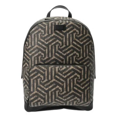 Pre-owned Gucci Beige Black Leather Gg Supreme Canvas Backpack () In Multi