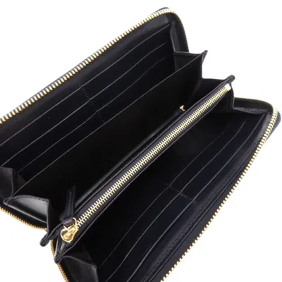 Pre-owned Gucci Beige Navy Canvas Leather Long Wallet (bi-fold) () In Multi