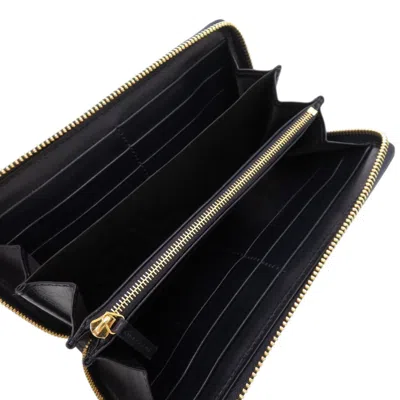 Pre-owned Gucci Beige Navy Canvas Leather Long Wallet (bi-fold) () In Multi