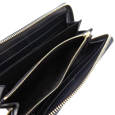 Pre-owned Gucci Beige Navy Canvas Leather Long Wallet (bi-fold) () In Multi