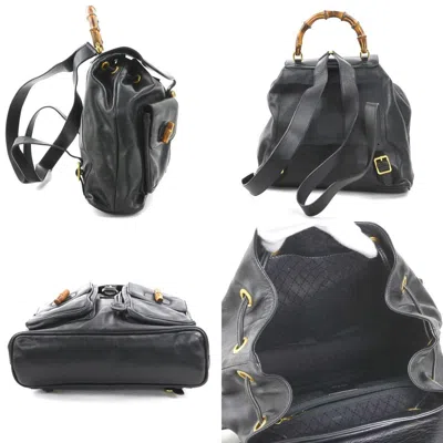 Pre-owned Gucci Black Leather Backpack ()