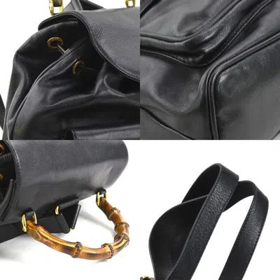 Pre-owned Gucci Black Leather Backpack ()
