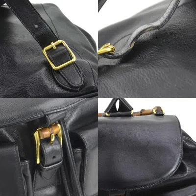 Pre-owned Gucci Black Leather Backpack ()