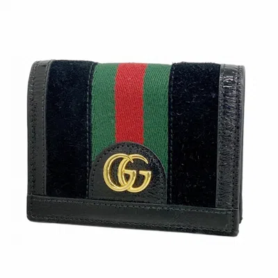 Pre-owned Gucci Black Suede Leather Wallet (bi-fold) ()