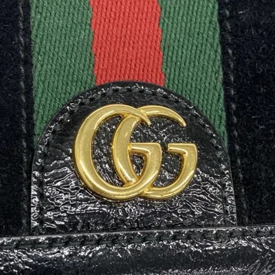Pre-owned Gucci Black Suede Leather Wallet (bi-fold) ()