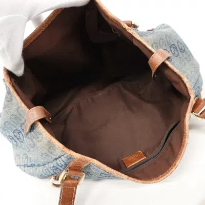 Pre-owned Gucci Blue Brown Denim Tote Bag () In Multi